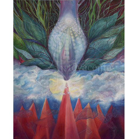 CONEXIONES SUTILES - ANDREA CEIBA. OLEO/TELA. 100X80 CM.